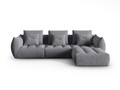 Coltar modular reversibil 2 locuri, Bloom-86, Micadoni Home, 332x216x95 cm, tesatura structurata, gri