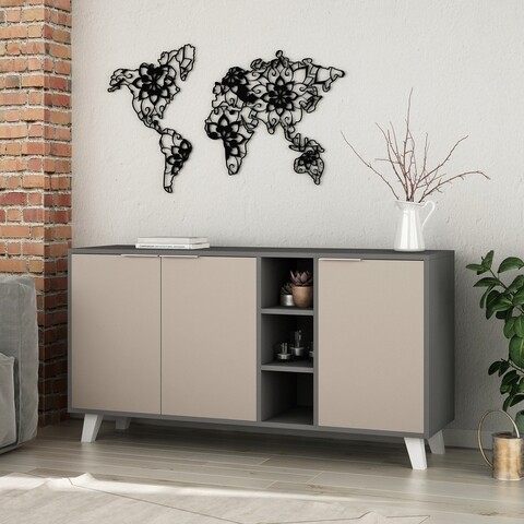 Comoda Ekre, Decortie, 142x40x75 cm, antracit