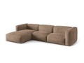 Coltar modular stanga 3 locuri, Martina-120, Micadoni Home, 332x176x75 cm, catifea, bej inchis