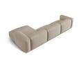 Coltar modular dreapta 3 locuri, Martina-169, Micadoni Home, 332x176x75 cm, tesatura structurata catifelata, bej deschis