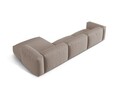Coltar modular dreapta 3 locuri, Martina-169, Micadoni Home, 332x176x75 cm, tesatura structurata catifelata, bej inchis