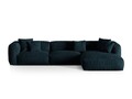 Coltar modular dreapta 3 locuri, Martina-120, Micadoni Home, 332x176x75 cm, catifea, petrol inchis
