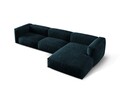 Coltar modular dreapta 3 locuri, Martina-120, Micadoni Home, 332x176x75 cm, catifea, petrol inchis