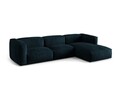 Coltar modular dreapta 3 locuri, Martina-120, Micadoni Home, 332x176x75 cm, catifea, petrol inchis