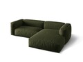 Coltar modular dreapta 2 locuri, Martina-169, Micadoni Home, 283x176x75 cm, tesatura structurata catifelata, verde