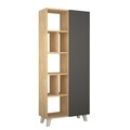 Biblioteca Salcisko, Decortie, 78x32x183 cm, bej/antracit