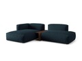 Coltar modular stanga 2 locuri, Martina-169, Micadoni Home, 285x176x75 cm, tesatura structurata catifelata, albastru jeans