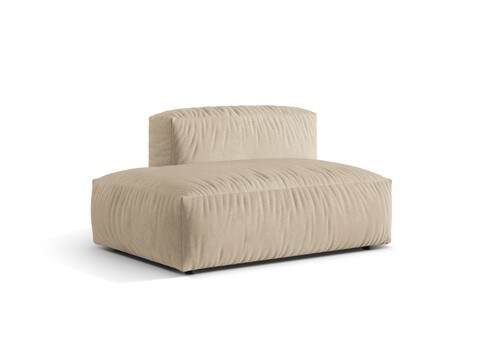 Modul stanga pentru canapea, 2 locuri, Martina-120, Micadoni Home, 133x106x75 cm, catifea, bej deschis
