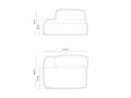 Modul stanga pentru canapea, 2 locuri, Martina-169, Micadoni Home, 133x106x75 cm, tesatura structurata catifelata, bej deschis