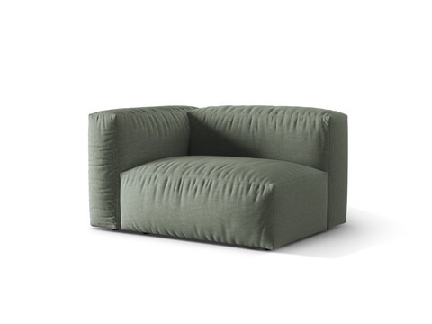 Modul stanga pentru canapea, 1 loc, Martina-169, Micadoni Home, 121x106x75 cm, tesatura structurata catifelata, verde muschi