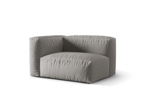 Modul stanga pentru canapea, 1 loc, Martina-169, Micadoni Home, 121x106x75 cm, tesatura structurata catifelata, gri deschis