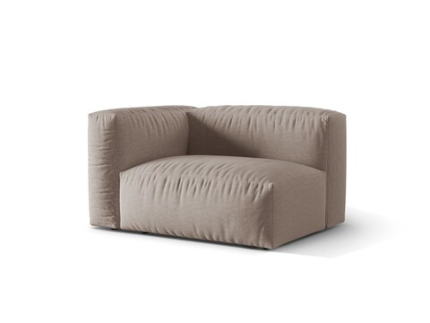 Modul stanga pentru canapea, 1 loc, Martina-169, Micadoni Home, 121x106x75 cm, tesatura structurata catifelata, bej inchis