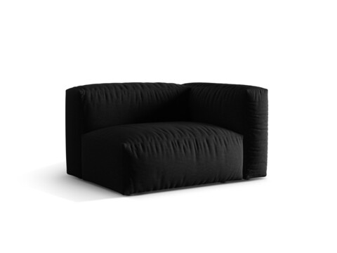 Modul dreapta pentru canapea, 1 loc, Martina-169, Micadoni Home, 121x106x75 cm, tesatura structurata catifelata, negru