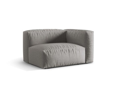 Modul dreapta pentru canapea, 1 loc, Martina-169, Micadoni Home, 121x106x75 cm, tesatura structurata catifelata, gri deschis