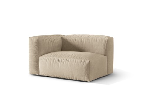 Modul stanga pentru canapea, 1 loc, Martina-120, Micadoni Home, 121x106x75 cm, catifea, bej deschis