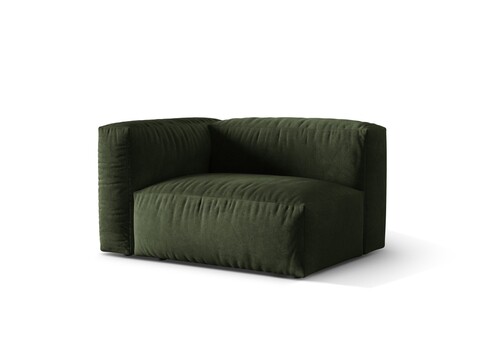 Modul stanga pentru canapea, 1 loc, Martina-120, Micadoni Home, 121x106x75 cm, catifea, verde