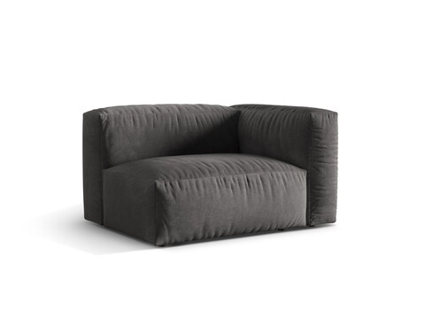 Modul dreapta pentru canapea, 1 loc, Martina-120, Micadoni Home, 121x106x75 cm, catifea, gri
