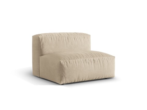 Modul pentru canapea, 1 loc, Martina-120, Micadoni Home, 92x106x75 cm, catifea, bej deschis