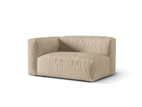 Modul stanga pentru canapea, 1 loc, Martina-120, Micadoni Home, 160x106x75 cm, catifea, bej deschis