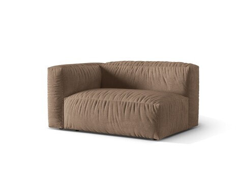 Modul stanga pentru canapea, 1 loc, Martina-120, Micadoni Home, 160x106x75 cm, catifea, bej inchis