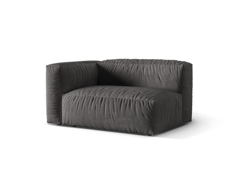 Modul stanga pentru canapea, 1 loc, Martina-120, Micadoni Home, 160x106x75 cm, catifea, gri