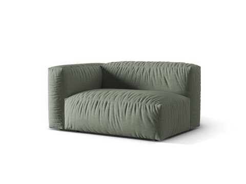 Modul stanga pentru canapea, 1 loc, Martina-169, Micadoni Home, 160x106x75 cm, tesatura structurata catifelata, verde muschi