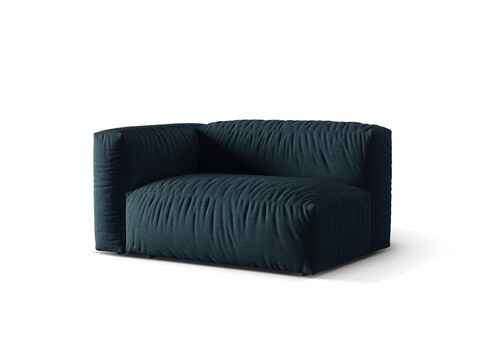 Modul stanga pentru canapea, 1 loc, Martina-169, Micadoni Home, 160x106x75 cm, tesatura structurata catifelata, albastru jeans