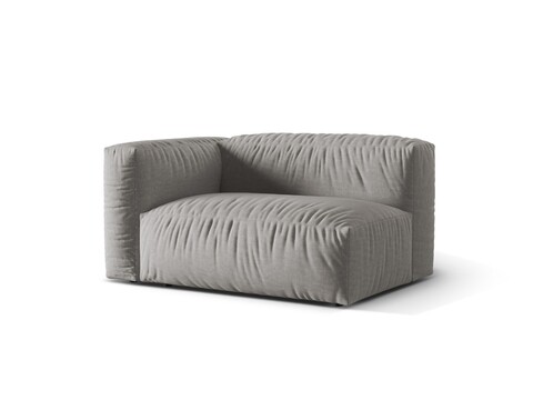 Modul stanga pentru canapea, 1 loc, Martina-169, Micadoni Home, 160x106x75 cm, tesatura structurata catifelata, gri deschis