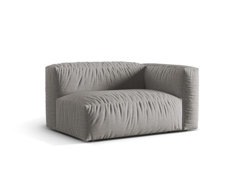 Modul dreapta pentru canapea, 1 loc, Martina-169, Micadoni Home, 160x106x75 cm, tesatura structurata catifelata, gri deschis