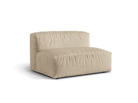 Modul pentru canapea, 1 loc, Martina-120, Micadoni Home, 132x106x75 cm, catifea, bej deschis