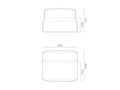 Modul pentru canapea, 1 loc, Martina-169, Micadoni Home, 132x106x75 cm, tesatura structurata catifelata, bej deschis