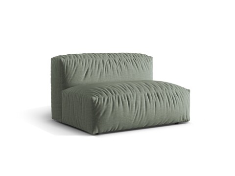 Modul pentru canapea, 1 loc, Martina-169, Micadoni Home, 132x106x75 cm, tesatura structurata catifelata, verde muschi