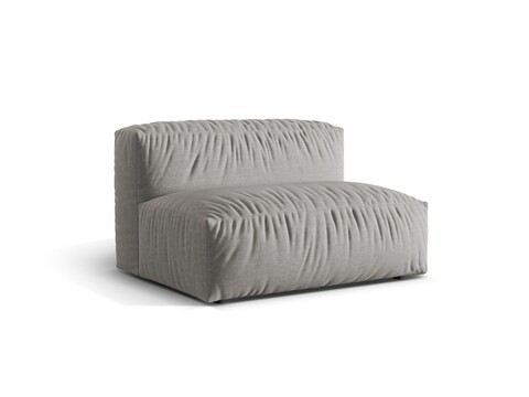 Modul pentru canapea, 1 loc, Martina-169, Micadoni Home, 132x106x75 cm, tesatura structurata catifelata, gri deschis