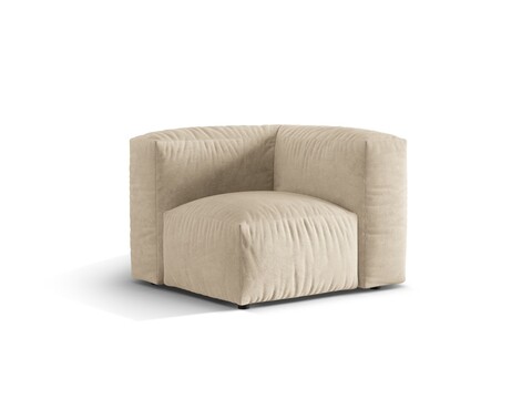 Modul pentru canapea, 1 loc, Martina-120, Micadoni Home, 100x100x75 cm, catifea, bej deschis