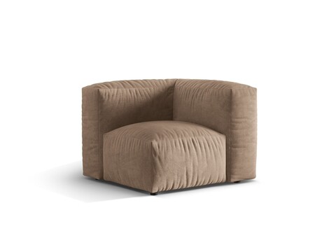 Modul pentru canapea, 1 loc, Martina-120, Micadoni Home, 100x100x75 cm, catifea, bej inchis