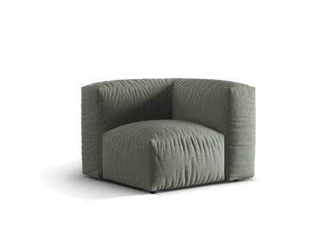 Modul pentru canapea, 1 loc, Martina-169, Micadoni Home, 100x100x75 cm, tesatura structurata catifelata, verde muschi