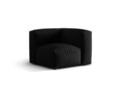 Modul pentru canapea, 1 loc, Martina-169, Micadoni Home, 100x100x75 cm, tesatura structurata catifelata, negru