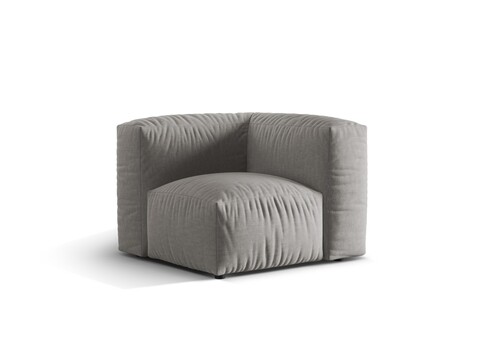 Modul pentru canapea, 1 loc, Martina-169, Micadoni Home, 100x100x75 cm, tesatura structurata catifelata, gri deschis