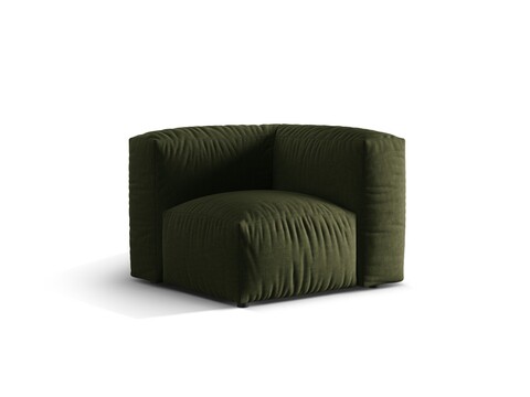 Modul pentru canapea, 1 loc, Martina-169, Micadoni Home, 100x100x75 cm, tesatura structurata catifelata, verde