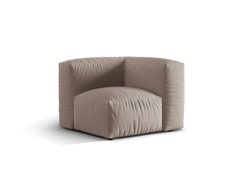 Modul pentru canapea, 1 loc, Martina-169, Micadoni Home, 100x100x75 cm, tesatura structurata catifelata, bej inchis