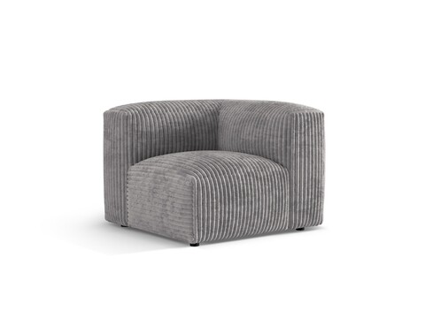 Modul pentru canapea, 1 loc, Martina-212, Micadoni Home, 100x100x75 cm, velur, gri deschis