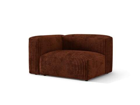 Modul stanga pentru canapea, 1 loc, Martina-212, Micadoni Home, 121x106x75 cm, velur, caramiziu