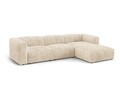 Coltar modular dreapta 3 locuri, Martina-212, Micadoni Home, 332x176x75 cm, velur, bej deschis