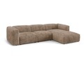 Coltar modular dreapta 3 locuri, Martina-212, Micadoni Home, 332x176x75 cm, velur, maro ghinda