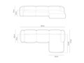 Coltar modular dreapta 3 locuri, Martina-212, Micadoni Home, 332x176x75 cm, velur, maro ghinda
