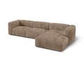 Coltar modular dreapta 3 locuri, Martina-212, Micadoni Home, 332x176x75 cm, velur, maro ghinda