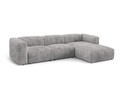 Coltar modular dreapta 3 locuri, Martina-212, Micadoni Home, 332x176x75 cm, velur, gri deschis