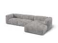 Coltar modular dreapta 3 locuri, Martina-212, Micadoni Home, 332x176x75 cm, velur, gri deschis