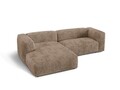 Coltar modular stanga 2 locuri, Martina-212, Micadoni Home, 283x176x75 cm, velur, maro ghinda