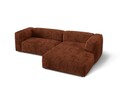 Coltar modular dreapta 2 locuri, Martina-212, Micadoni Home, 283x176x75 cm, velur, caramiziu